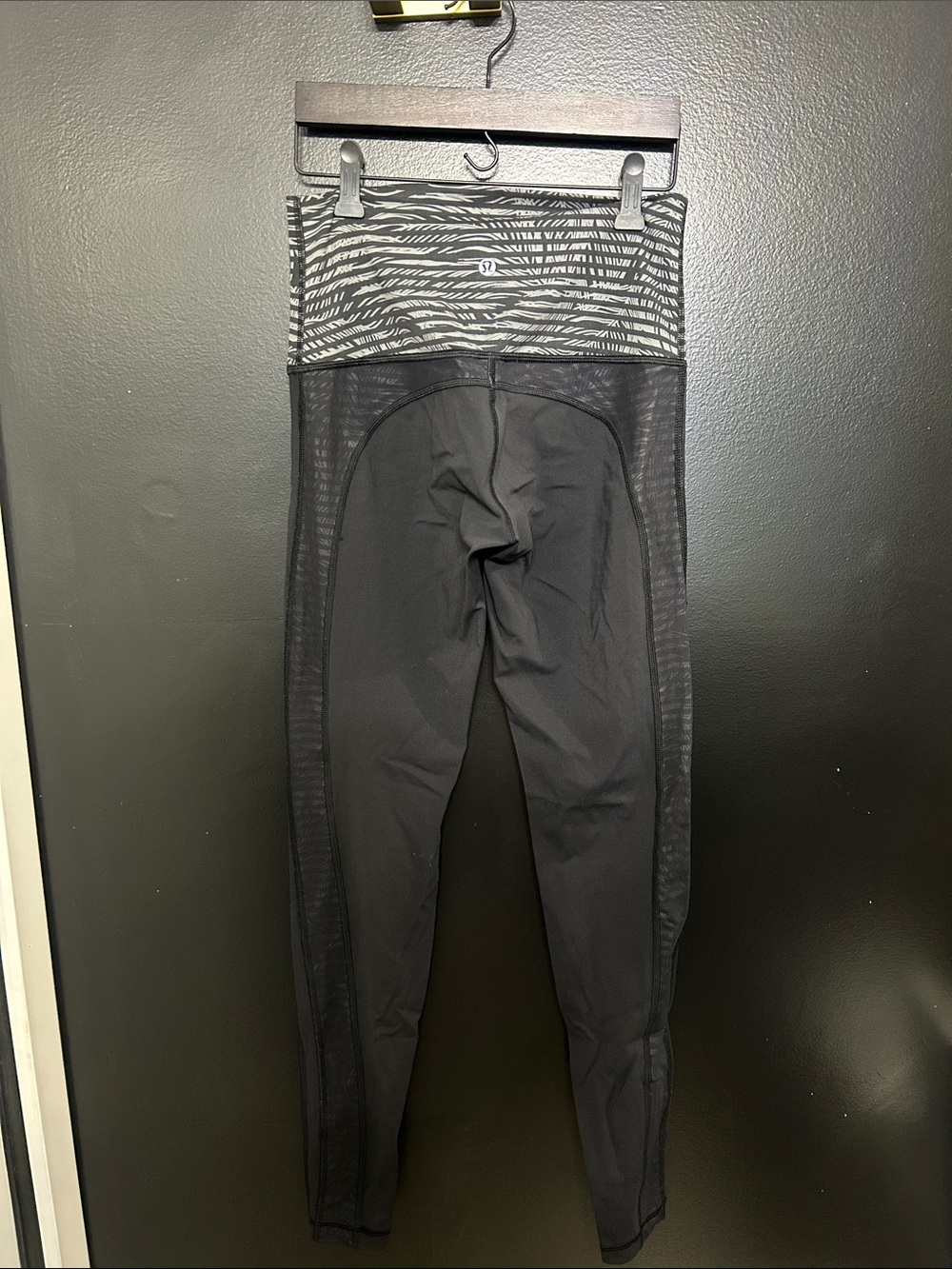 lululemon athletica Black Leggings with Zebra Print Waistband